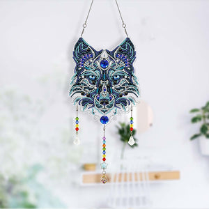 Porte-Miroir de Voiture Diamond Painting Loup