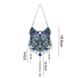 Porte-Miroir de Voiture Diamond Painting Loup