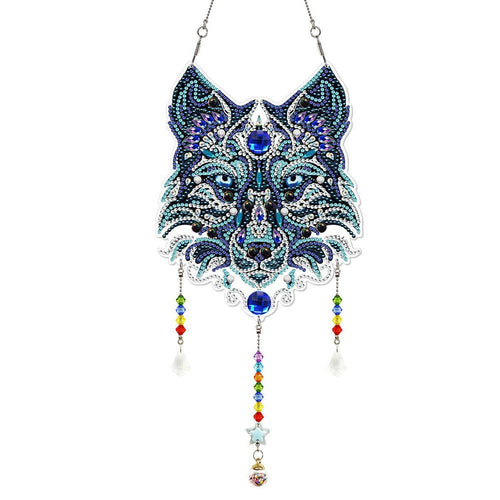 Porte-Miroir de Voiture Diamond Painting Loup