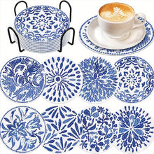 Charger l'image dans la galerie, Sous-Verre Diamond Painting 5D Fleurs Bleues