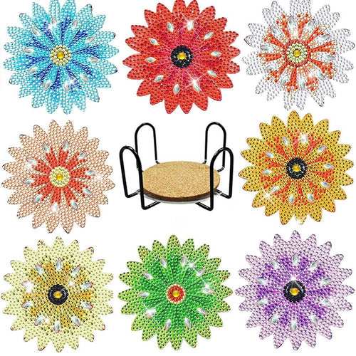 Sous-Verre Diamond Painting 5D Fleurs Colorées