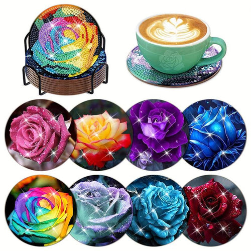 Sous-Verre Diamond Painting 5D Roses Colorées