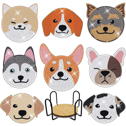 Sous-Verre Diamond Painting 5D Chiens
