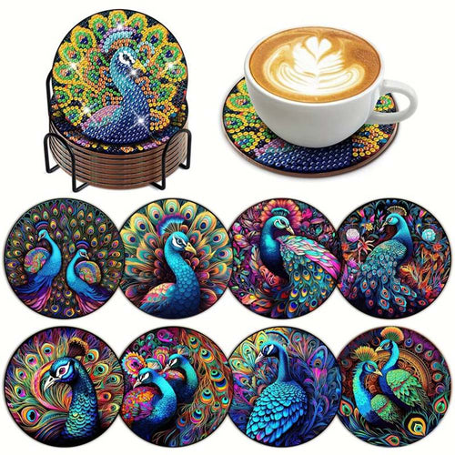 Sous-Verre Diamond Painting 5D avec Paon