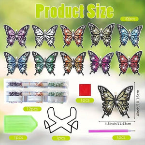 Sous-Verre Diamond Painting 5D Papillons Ensemble de 10 Pièces
