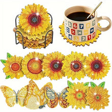 Charger l'image dans la galerie, Sous-Verre Diamond Painting 5D avec Tournesols ensemble de 10 pièces