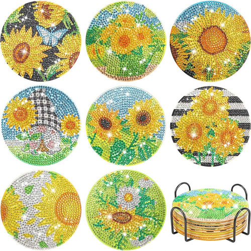 Sous-Verre Diamond Painting 5D avec Tournesols