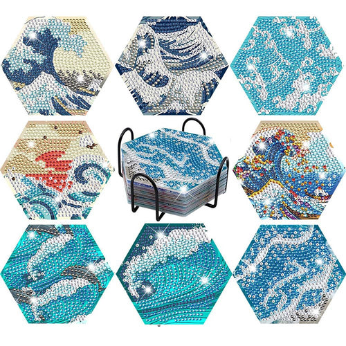 Sous-Verre Diamond Painting 5D Vagues d'Eau