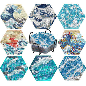 Sous-Verre Diamond Painting 5D Vagues d'Eau
