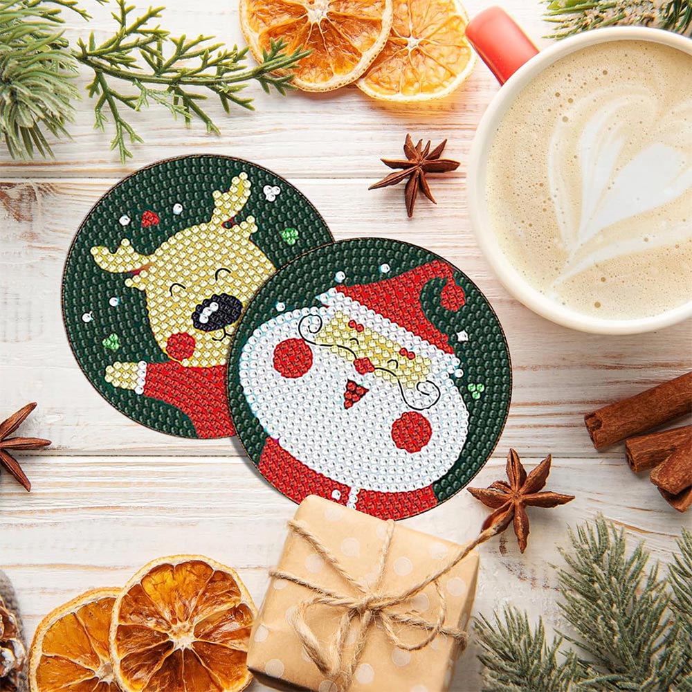 Dessous De Verre Noel Kit 8 Sous-verres Diamant Painting à Personnaliser - Loisir Créatif Avec Diamants Et Support Dessous De Verre Noel Kit 8 Sous-verres Diamant Painting à Personnaliser - Loisir Créatif Avec Diamants Et Support