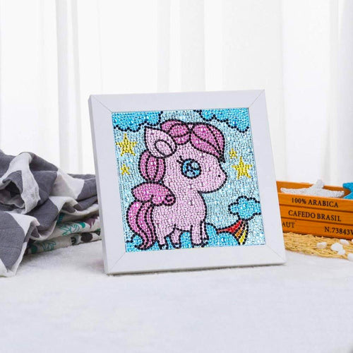 Diamond Painting 5D Enfants Licorne avec Cadre Photo