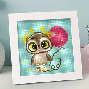 Diamond Painting 5D Enfants Hibou avec Cadre Photo