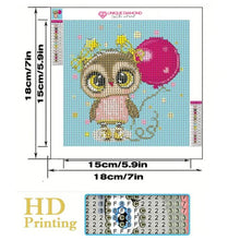 Charger l&#39;image dans la galerie, Diamond Painting 5D Enfants Hibou avec Cadre Photo