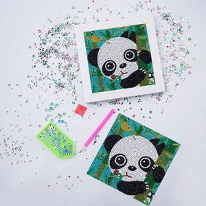 Diamond Painting avec Panda pour Enfants avec Cadre Photo