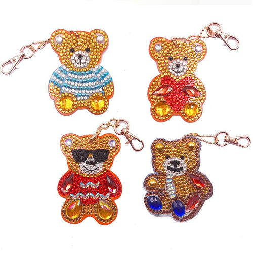Pendentif Diamond Painting 5D Ours Ensemble de 4 Pièces