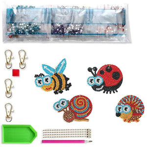 Pendentif Diamond Painting 5D Insectes Ensemble de 4 Pièces