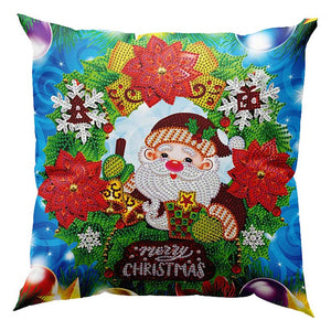 Housse de Coussin Diamond Painting 5D 30x30 cm Joyeux Noël Gnome