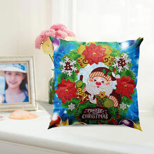 Housse de Coussin Diamond Painting 5D 30x30 cm Joyeux Noël Gnome