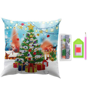 Housse de Coussin Diamond Painting 5D 30x30 cm Sapin de Noël