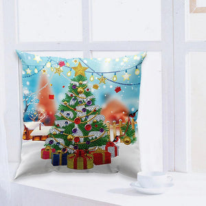 Housse de Coussin Diamond Painting 5D 30x30 cm Sapin de Noël