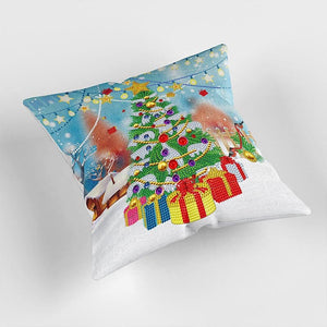 Housse de Coussin Diamond Painting 5D 30x30 cm Sapin de Noël