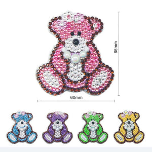 Porte-Clés Diamond Painting 5D Ours 5 Pièces