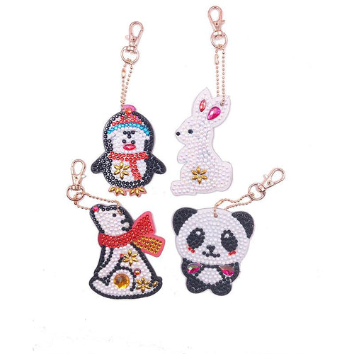 Porte-Clés Diamond Painting 5D Animaux Cartoon