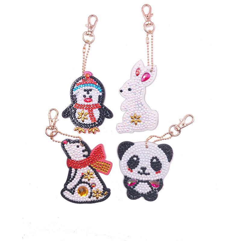 Porte-Clés Diamond Painting 5D Animaux Cartoon