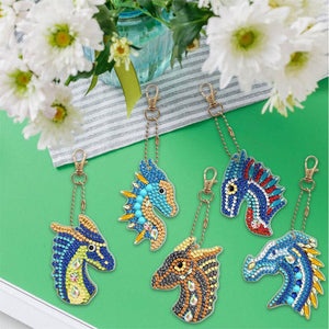 Porte-Clés Diamond Painting 5D Dragon 5 Pièces
