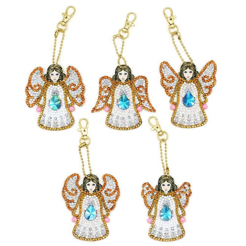Porte-Clés Diamond Painting 5D Ange 5 Pièces