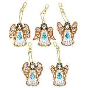 Porte-Clés Diamond Painting 5D Ange 5 Pièces