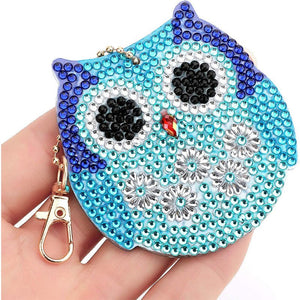 Porte-Clés Diamond Art Hiboux 5 Pièces