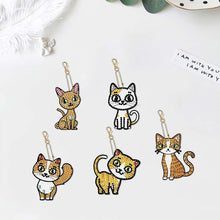 Charger l&#39;image dans la galerie, Porte-Clés Diamond Art Chats 5 Pièces