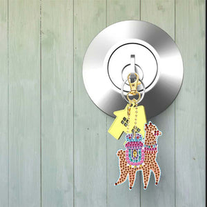 Porte-Clés Diamond Painting 5D Llamas 5 Pièces