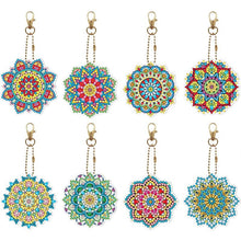 Charger l&#39;image dans la galerie, Porte-Clés Diamond Painting 5D Mandala 8 Pièces