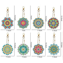 Charger l&#39;image dans la galerie, Porte-Clés Diamond Painting 5D Mandala 8 Pièces