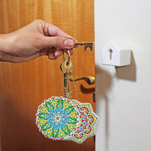 Charger l&#39;image dans la galerie, Porte-Clés Diamond Painting 5D Fleurs Mandala 5 Pièces