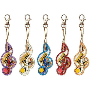 Porte-Clés Diamond Painting 5D Mélodie 5 Pièces