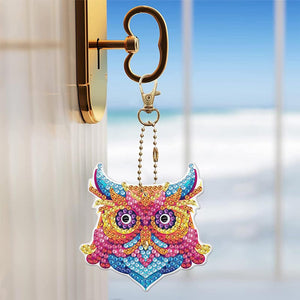 Porte-Clés Diamond Painting 5D Animaux 5 Pièces