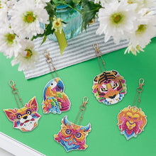 Charger l&#39;image dans la galerie, Porte-Clés Diamond Painting 5D Animaux 5 Pièces