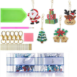 Porte-Clés Diamond Painting 5D Noël 5 Pièces