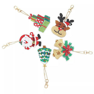 Porte-Clés Diamond Painting 5D Noël 5 Pièces