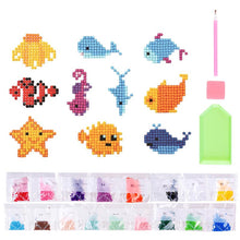 Charger l&#39;image dans la galerie, Ensemble d&#39;Autocollants Diamond Painting avec Poissons pour Enfants