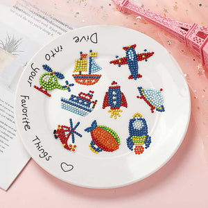 Ensemble d'Autocollants Diamond Painting Avions pour Enfants