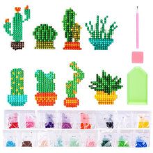 Charger l&#39;image dans la galerie, Ensemble d&#39;Autocollants Diamond Painting Cactus pour Enfants