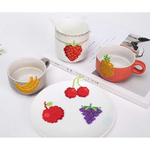 Ensemble d'Autocollants Diamond Painting avec Fruits pour Enfants