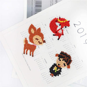 Ensemble d'Autocollants Diamond Painting Animaux pour Enfants