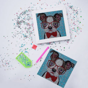 Kit Diamond Painting 5D pour Enfants - Chien avec Cadre Photo