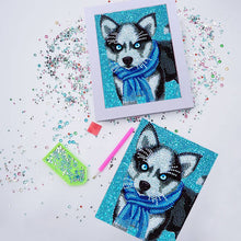 Charger l'image dans la galerie, Kit Diamond Painting 5D avec Design de Husky et Cadre Photo