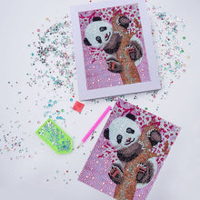 Charger l&#39;image dans la galerie, Diamond Painting 5D Panda pour Enfants avec Cadre Photo